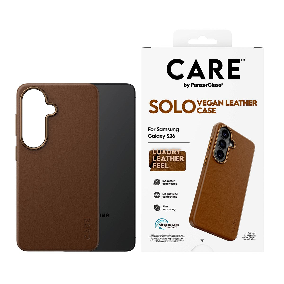 CARE™ by PanzerGlass® Solo Case Brun m. Qi Samsung Galaxy S26